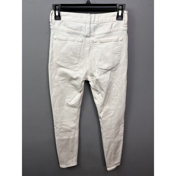 Everlane High Rise Skinny Jeans‎ Womens 25 Ankle White Light Wash 5-Pocket Denim - Picture 2 of 6